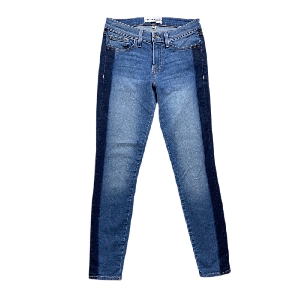 Etienne Marcel Two Tone Dark Stripe Skinny Jeans 26